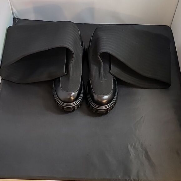 CUCCOO MINIMALIST KNIT DETAIL OVER KNEE BOOTS - Picture 14 of 16